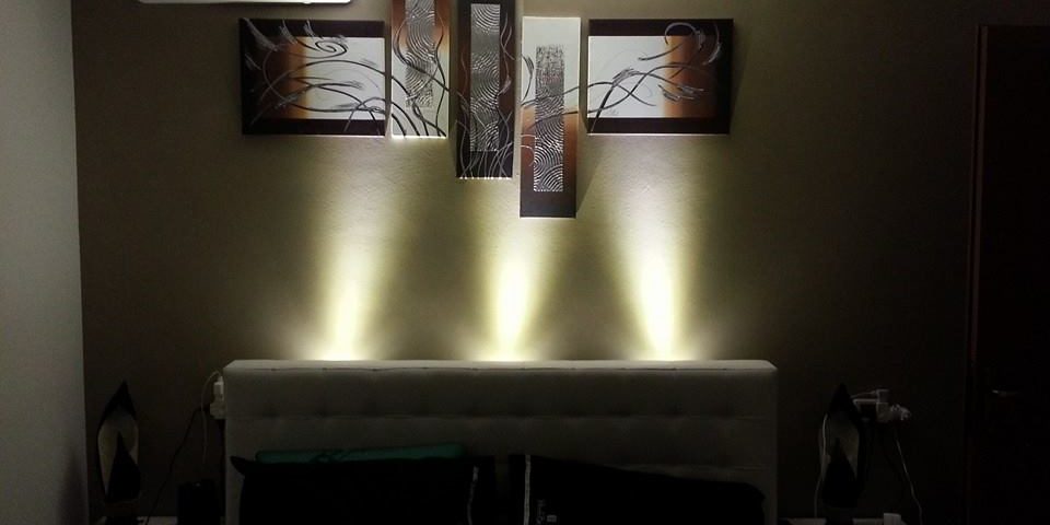 cartongesso dietro letto luci